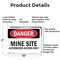 Signmission Mine Site Authorized Access Only Danger Sign, Aluminum, 10in W x 7in L, 2PK OS-2PACK-DS-A-710-L-1912 - alternate 2